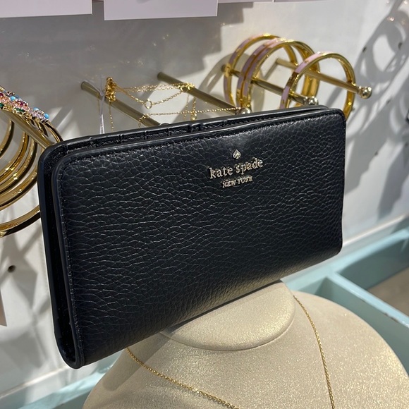 Kate Spade Dumpling Large Slim Bifold Wallet 
COLOR: Black - Picture 12 of 16